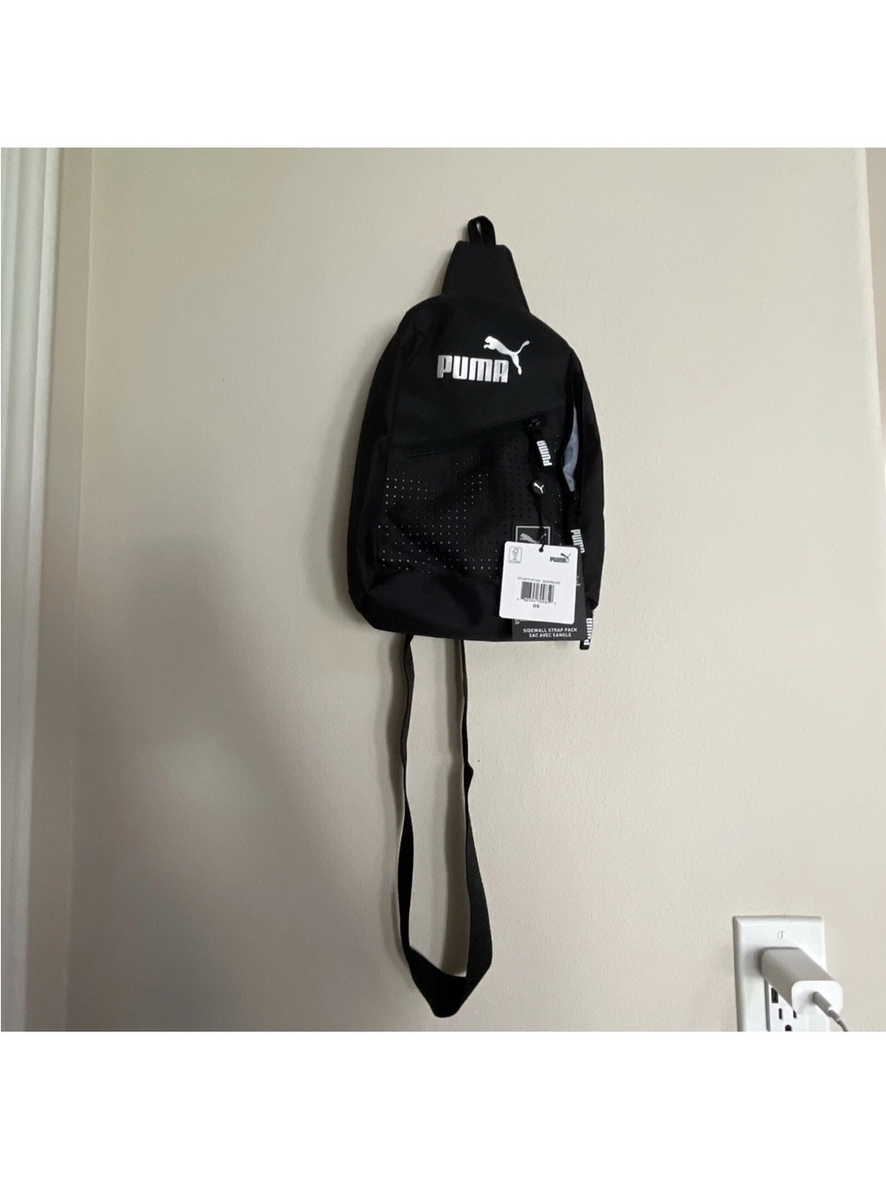 Puma Black Sling Belt Bag with White Logo